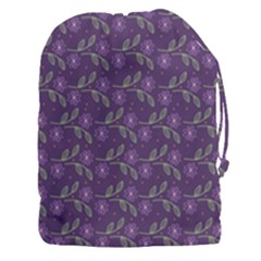 Flowers Violet Decorative Pattern Drawstring Pouch (3xl) by Vaneshart