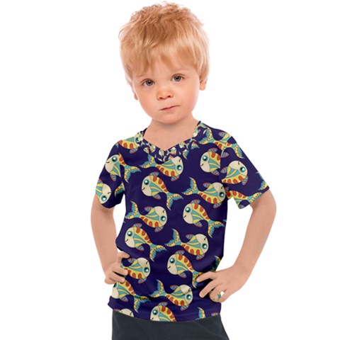 Fish Background Abstract Animal Kids  Sports Tee by Vaneshart