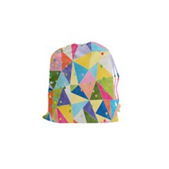 Abstract Background Colorful Drawstring Pouch (small) by Vaneshart