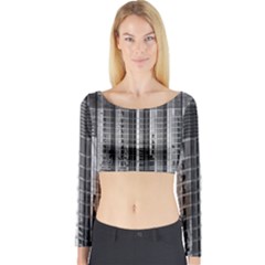 Architecture Structure Glass Metal Long Sleeve Crop Top by Vaneshart