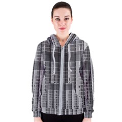 Architecture Structure Glass Metal Women s Zipper Hoodie by Vaneshart