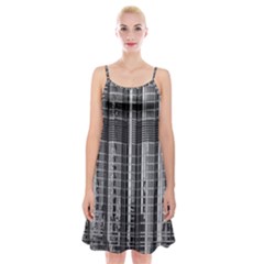 Architecture Structure Glass Metal Spaghetti Strap Velvet Dress by Vaneshart