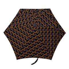 Abstract Orange Geometric Pattern Mini Folding Umbrellas by Vaneshart
