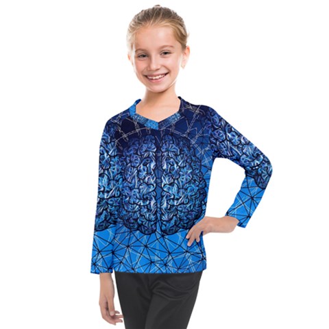 Brain Web Network Spiral Think Kids  Long Mesh Tee by Vaneshart
