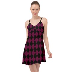Block Fiesta - Boysenberry Purple & Black Summer Time Chiffon Dress by FashionBoulevard