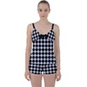 Block Fiesta - Cloudy Grey & Black Tie Front Two Piece Tankini View1