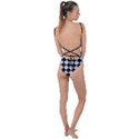Block Fiesta - Cloudy Grey & Black Tie Strap One Piece Swimsuit View2