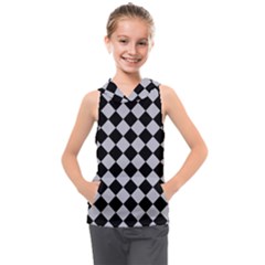 Block Fiesta - Cloudy Grey & Black Kids  Sleeveless Hoodie by FashionBoulevard