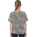 Urban Art Textured Print Pattern V-Neck Dolman Drape Top View2