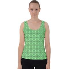 Timeless - Black & Mint Green Velvet Tank Top by FashionBoulevard