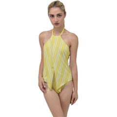 Nice Stripes - Blonde Yellow Go With The Flow One Piece Swimsuit by FashionBoulevard