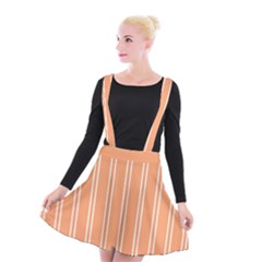 Nice Stripes - Cantaloupe Orange Suspender Skater Skirt by FashionBoulevard