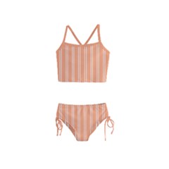 Nice Stripes - Cantaloupe Orange Girls  Tankini Swimsuit by FashionBoulevard