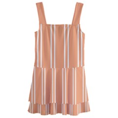 Nice Stripes - Cantaloupe Orange Kids  Layered Skirt Swimsuit by FashionBoulevard