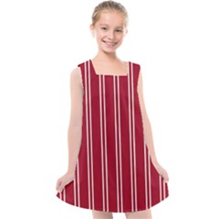 Nice Stripes - Carmine Red Kids  Cross Back Dress by FashionBoulevard