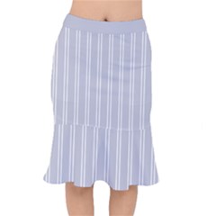 Nice Stripes - Cloudy Grey Short Mermaid Skirt by FashionBoulevard