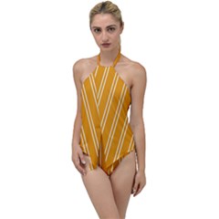 Nice Stripes - Honey Orange Go With The Flow One Piece Swimsuit by FashionBoulevard