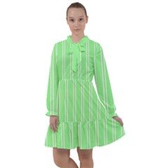 Nice Stripes - Mint Green All Frills Chiffon Dress by FashionBoulevard