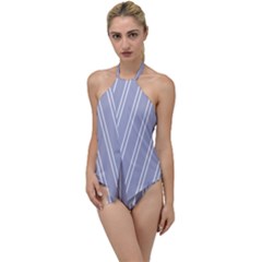 Nice Stripes - Silver Grey Go With The Flow One Piece Swimsuit by FashionBoulevard