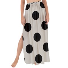 Polka Dots - Black On Abalone Grey Maxi Chiffon Tie-up Sarong by FashionBoulevard