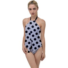 Polka Dots Black On Cloudy Grey Go With The Flow One Piece Swimsuit by FashionBoulevard