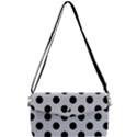 Polka Dots Black On Cloudy Grey Removable Strap Clutch Bag View1