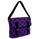 Polka Dots Black On Imperial Purple Buckle Messenger Bag View1