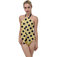 Polka Dots Black On Mellow Yellow Go With The Flow One Piece Swimsuit by FashionBoulevard