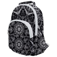 Black And White Pattern Rounded Multi Pocket Backpack by Sobalvarro