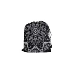 Black And White Pattern Drawstring Pouch (xs) by Sobalvarro