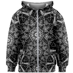 Black And White Pattern Kids  Zipper Hoodie Without Drawstring by Sobalvarro