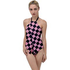 Block Fiesta Black And Flamingo Pink Go With The Flow One Piece Swimsuit by FashionBoulevard