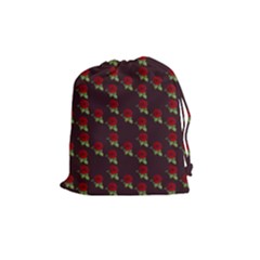 Rose Maroon Drawstring Pouch (medium) by snowwhitegirl