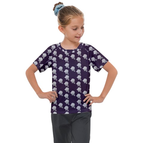 White Rose In Purple Kids  Mesh Piece Tee by snowwhitegirl