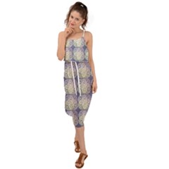 Doily Only Pattern Blue Waist Tie Cover Up Chiffon Dress by snowwhitegirl