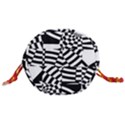 Black And White Crazy Pattern Drawstring Bucket Bag View3