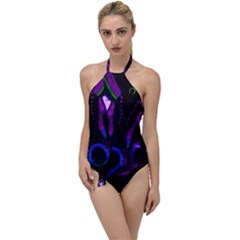 Demon Ethnic Mask Extreme Close Up Illustration Go With The Flow One Piece Swimsuit by dflcprintsclothing