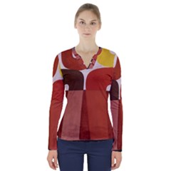 Sophie Taeuber Arp, Composition À Motifs D arceaux Ou Composition Horizontale Verticale V-neck Long Sleeve Top by Sobalvarro
