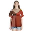 Sophie Taeuber Arp, Composition à Motifs D arceaux Ou Composition Horizontale Verticale V-Neck Flutter Sleeve Top View1