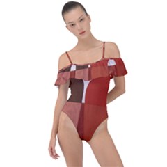 Sophie Taeuber Arp, Composition À Motifs D arceaux Ou Composition Horizontale Verticale Frill Detail One Piece Swimsuit by Sobalvarro