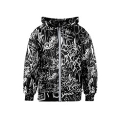 Graffiti Abstract Collage Print Pattern Kids  Zipper Hoodie by dflcprintsclothing