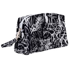 Graffiti Abstract Collage Print Pattern Wristlet Pouch Bag (large) by dflcprintsclothing