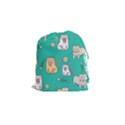 Seamless Pattern Cute Cat Cartoon With Hand Drawn Style Drawstring Pouch (Small) View1