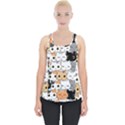 Cute Cat Kitten Cartoon Doodle Seamless Pattern Piece Up Tank Top View1