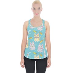 Vector Seamless Pattern With Colorful Cats Fish Piece Up Tank Top by Vaneshart