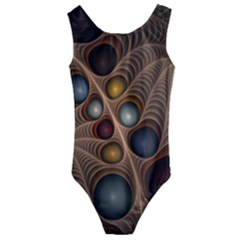 Fractal Fantasy Abstract Design Kids  Cut-out Back One Piece Swimsuit by Wegoenart