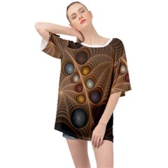 Fractal Fantasy Abstract Design Oversized Chiffon Top by Wegoenart
