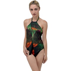 Space Cosmos Galaxy Universe Sky Go With The Flow One Piece Swimsuit by Wegoenart