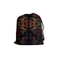 Fractal Fantasy Texture Pattern Drawstring Pouch (medium) by Wegoenart