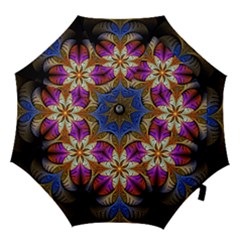 Fractal Flower Fantasy Pattern Hook Handle Umbrellas (large) by Wegoenart